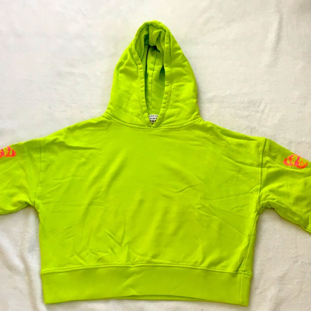 Frankie’s Bikini Cropped Neon Butterfly Hoodie